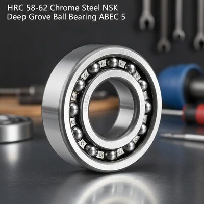 Rolamento de Esferas de Sulco Profundo de Aço Cromado HRC 58-62 NSK com Precisão ABEC 5 para Máquinas